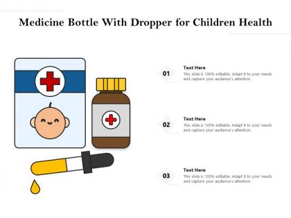 Medicine bottle with dropper for children health
