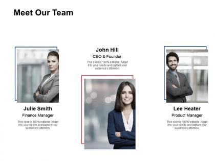 Meet our team communication introduction e92 ppt powerpoint presentation gallery slides