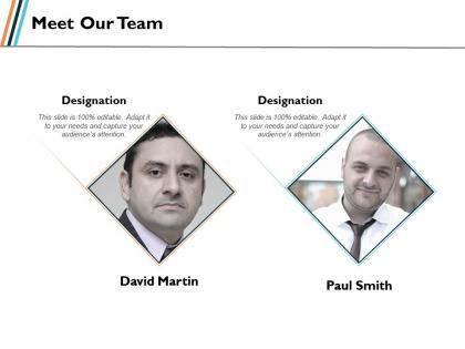 Meet our team communication planning ppt slides graphics template