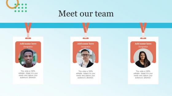 Meet Our Team For Strategic Brand Leadership Plan Branding SS V