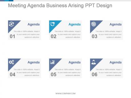 Meeting agenda business arising ppt design