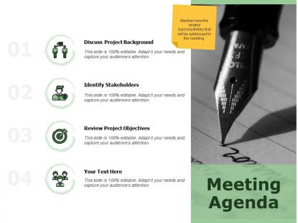 Meeting agenda project background k302 ppt powerpoint presentation icon ideas