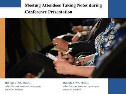 Meeting attendees taking notes during conference presentation