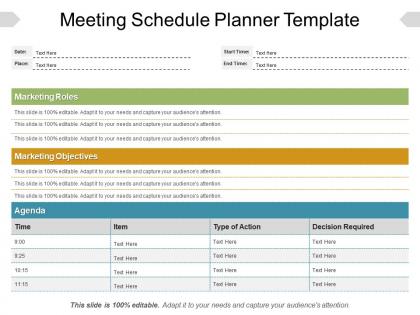 Meeting schedule planner template ppt example file