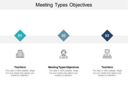 Meeting types objectives ppt powerpoint presentation show design templates cpb