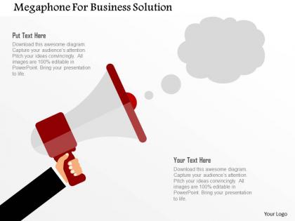 Megaphone for business solution flat powerpoint design