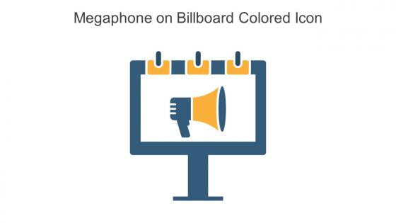 Megaphone On Billboard Colored Icon In Powerpoint Pptx Png And Editable Eps Format