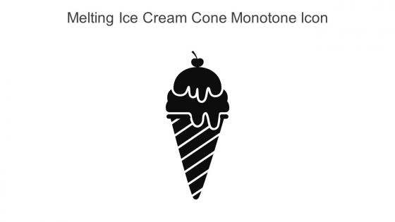 Melting Ice Cream Cone Monotone Icon In Powerpoint Pptx Png And Editable Eps Format