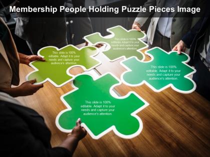 Membership people holding puzzle pieces image