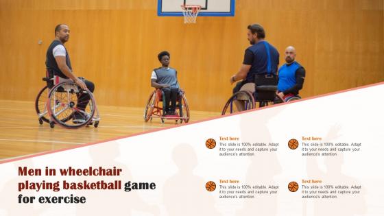 Men In Wheelchair Playing Basketball Game For Exercise