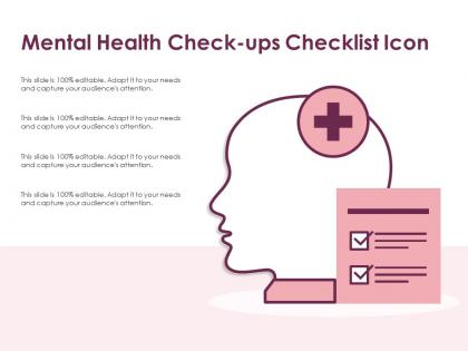 Mental health check ups checklist icon