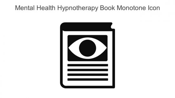 Mental Health Hypnotherapy Book Monotone Icon In Powerpoint Pptx Png And Editable Eps Format