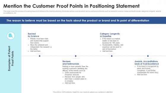 Mention The Customer Proof Points Positioning Statement Positioning Strategies Enhance