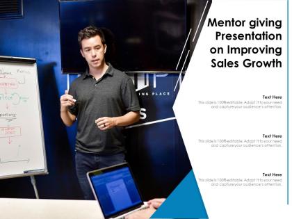 Mentor giving presentation on improving sales growth