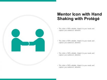 Mentor icon with hand shaking with protege