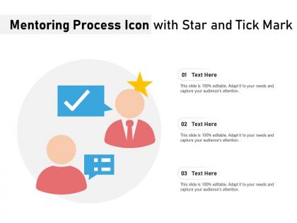 Mentoring process icon with star and tick mark