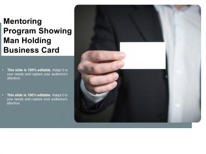 Mentoring program showing man holding business card