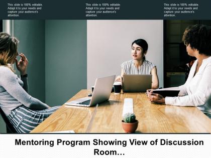 Mentoring program showing view of discussion room with group of people