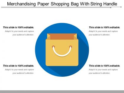 Merchandising paper shopping bag with string handle