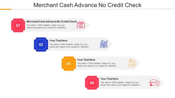 Merchant Cash Advance No Credit Check Ppt Powerpoint Presentation Designs Cpb