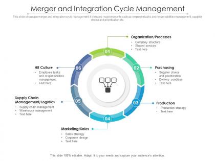 Merger and integration cycle management