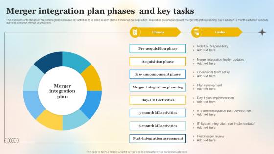 Merger Integration Plan Phases And Key Tasks