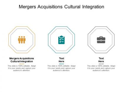 Mergers acquisitions cultural integration ppt presentation show outline cpb