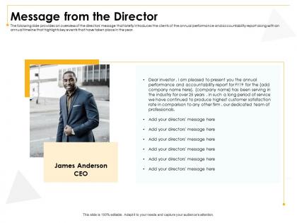 Message from the director long period ppt powerpoint presentation pictures styles