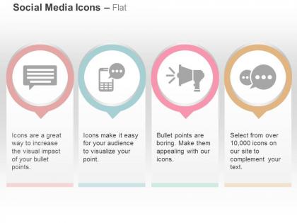 Message mobile chat megaphone communication ppt icons graphics