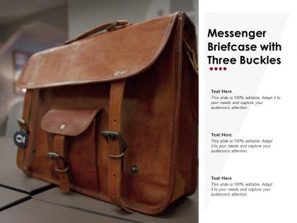 Messenger briefcase with three buckles