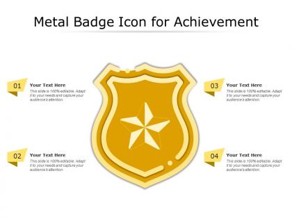 Metal badge icon for achievement