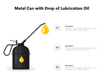 Metal can with drop of lubrication oil