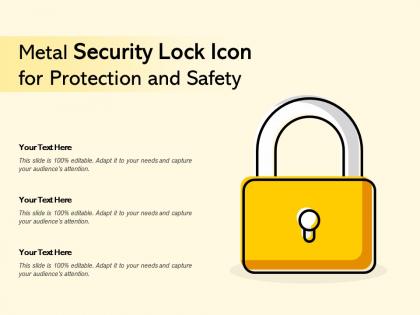Metal security lock icon for protection and safety