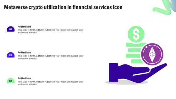 Metaverse Crypto Utilization In Financial Services Icon
