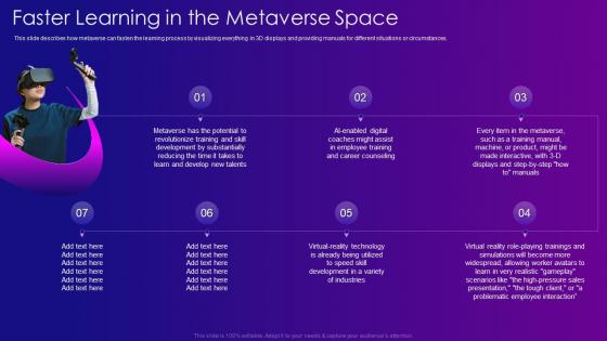 Metaverse IT Faster Learning In The Metaverse Space Ppt Brochure