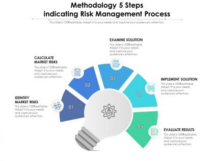 Methodology 5 steps indicating risk management process