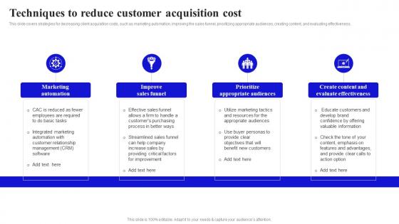 Methods To Boost Buyer Techniques To Reduce Customer Acquisition Cost