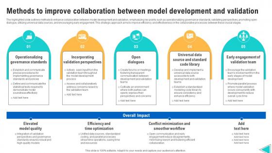 Methods To Improve Collaboration Between Model Development And Validation