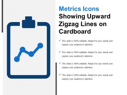 Metrics icons showing upward zigzag lines on cardboard