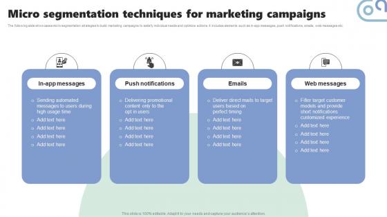 Micro Segmentation Techniques For Marketing Micromarketing Strategies For Personalized MKT SS V