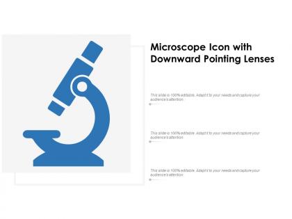 Microscope icon with downward pointing lenses