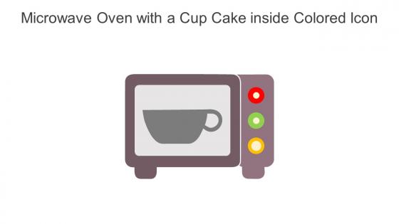 Microwave Oven With A Cup Cake Inside Colored Icon In Powerpoint Pptx Png And Editable Eps Format