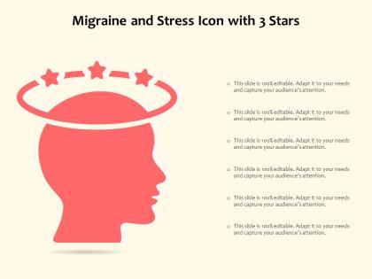 Migraine and stress icon with 3 stars
