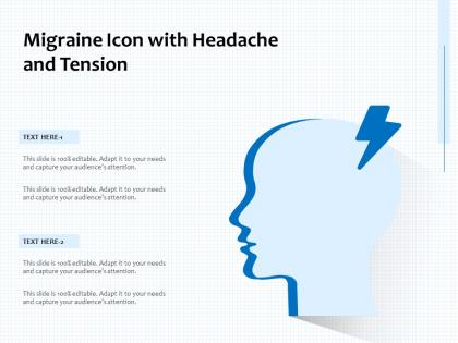 Migraine icon with headache and tension