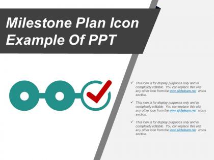 Milestone plan icon example of ppt