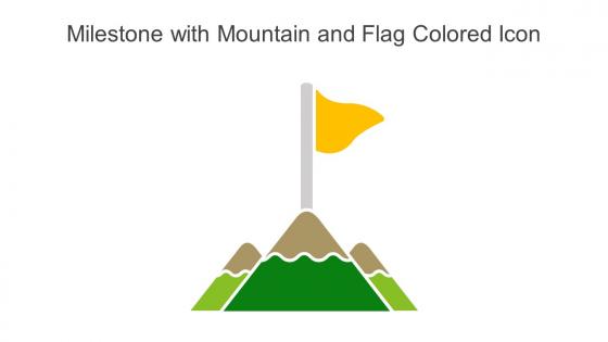 Milestone With Mountain And Flag Colored Icon In Powerpoint Pptx Png And Editable Eps Format