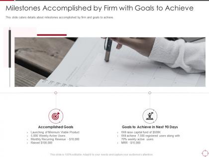 Milestones accomplished by firm with goals to achieve objectives ppt download