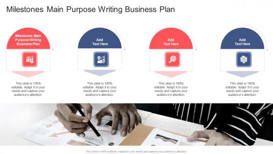 Milestones Main Purpose Writing Business Plan In Powerpoint And Google Slides Cpb