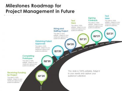 Milestones roadmap for project management in future
