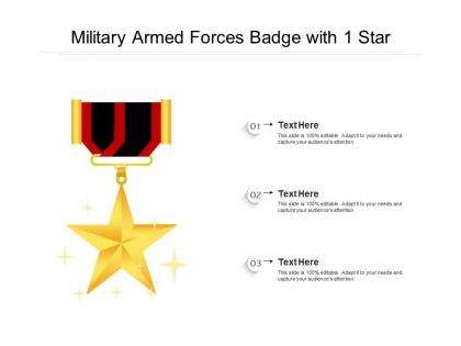 Military armed forces badge with 1 star